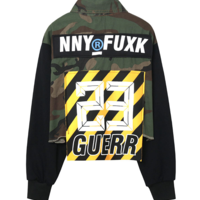 STREET FASHION CAMOUFLAGE LETTER FIGURED SHIRT JACKET - Thumbnail 3