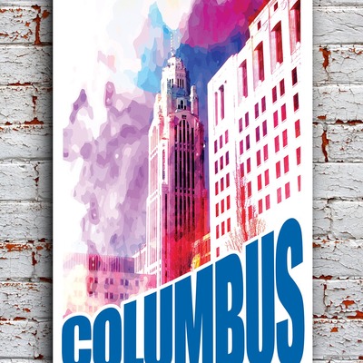 Columbus ohio - 12x18 art print