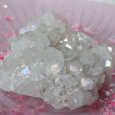 Large angel aura quartz cluster