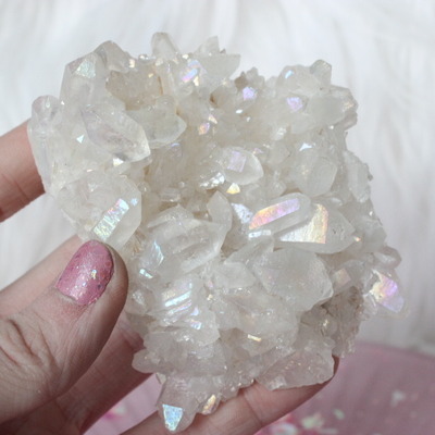Large angel aura quartz cluster