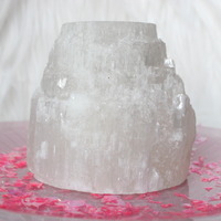 Set of 2-Selenite Tea Light Holders - Thumbnail 1