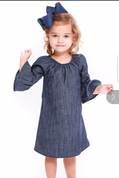 Toddlers' denim bell sleeve dress