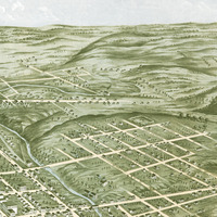 Knoxville, Tennessee in 1871 - Bird's Eye View, Map, Aerial, Panorama, Vintage, Antique, Fine Art, Wall Art, History - Thumbnail 4