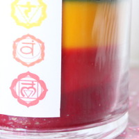 PREORDER-Chakra layered Soy Candle - Two Crystals Inside! - Thumbnail 1