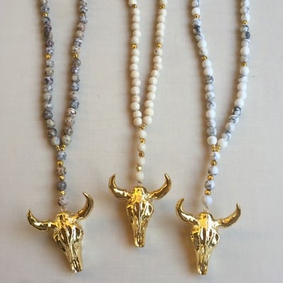 Steer head necklace