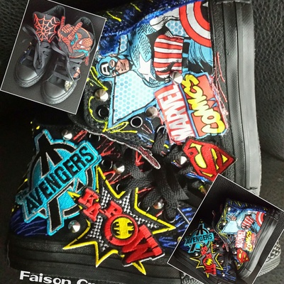 Kids custom marvel converse