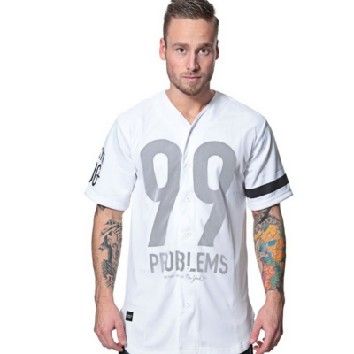 Rocawear baseball 99 problems dgk white jersey t shirt