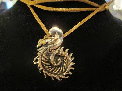 Solid Bronze Nature Fern necklace pendant hand made Jewelry