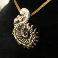 Solid Bronze Nature Fern necklace pendant hand made Jewelry - Thumbnail 2