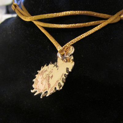 Solid bronze nature fern necklace pendant hand made jewelry