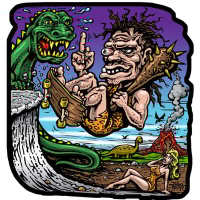 Dawn of grind full color shaped vinyl sticker - Thumbnail 2