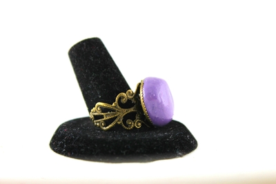 "Steam Punk Purple Swirl" Adjustable Ring 