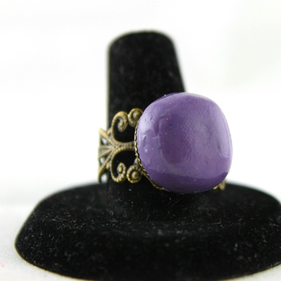 "steam punk purple swirl" adjustable ring 