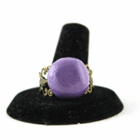 "Steam Punk Purple Swirl" Adjustable Ring  - Thumbnail 3