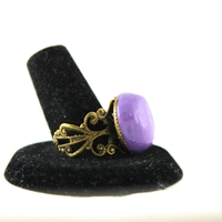 "Steam Punk Purple Swirl" Adjustable Ring  - Thumbnail 4