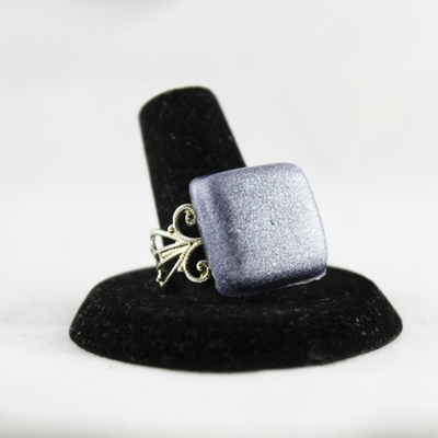 Steam punk pillow top ring in eclipse resin