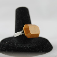 Silver "Jewel" Ring in Tiger Lily Resin - Thumbnail 1
