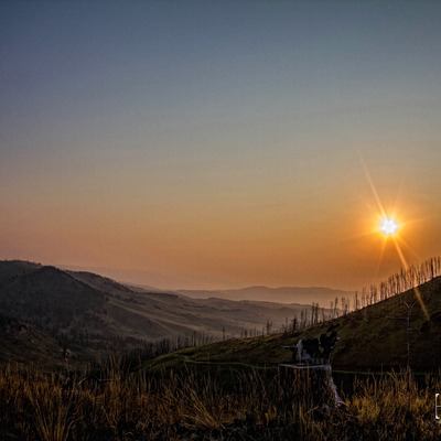 Sunrise through smoke