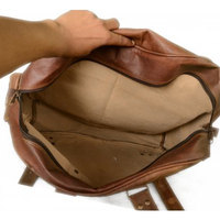 Vintage 22" long Handmade leather bag rucksack /backpack bag,book,iPad,tablet shoulder laptop messenger bag weekend pick nick bag Travel Bag - Thumbnail 3