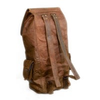 24x12x9" New Men's Boy's Real Bull Leather Shoulders School Bag Backpack Luggage Hiking Bags Weekend Pick nick Bag, Gym Bag - Thumbnail 2