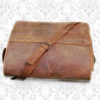 16x12x5" New Large Leather bag Handbag Office bag leather briefcase College bag Leather Laptop bag Mac book Bag Unisex leather bag Messenger bag - Thumbnail 3