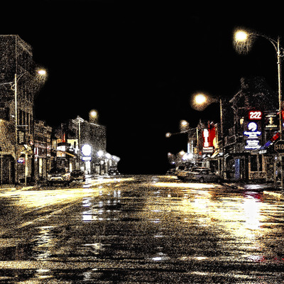 Livingston in the rain on lustre paper