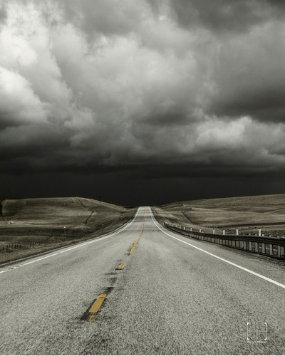 Stormy Road through Fog on Lustre Paper