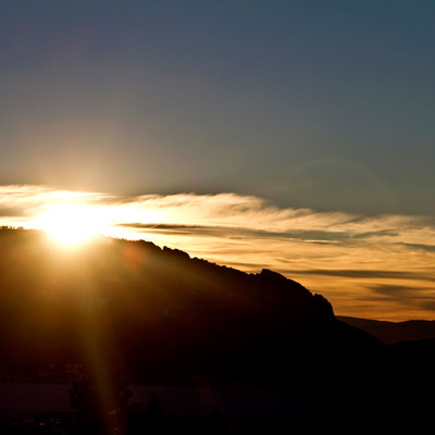 Frog rock sunset on lustre paper