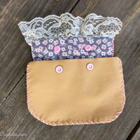 Light Brown Leather w/Flower Fabric & Lace - Thumbnail 2