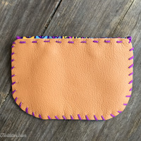 Dark Teal and Brown Leather w/Colorful fabric - Thumbnail 1