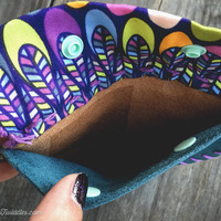 Dark Teal and Brown Leather w/Colorful fabric - Thumbnail 3