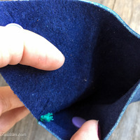 Blue Leather w/ Turquoise & Magenta Stitching - Thumbnail 3