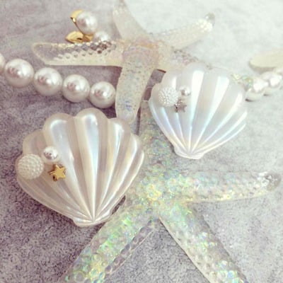 Mermaid shells barette clips - Thumbnail 4