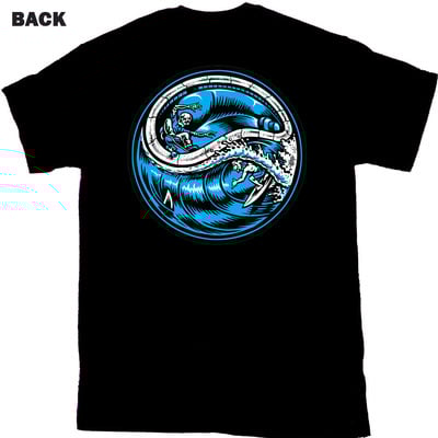 Surf skate 100% cotton black tshirt - Thumbnail 4