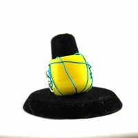 Steam Punk Streamers Pillow Top Ring in Summer Lovin Resin - Thumbnail 1