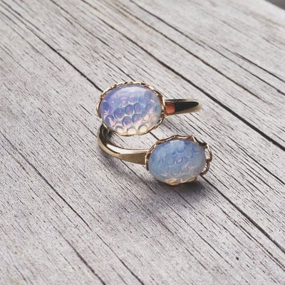 *sale* white "snakeskin" wraparound ring