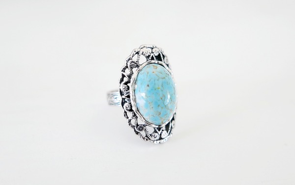 Turquoise Matrix Boho Ring
