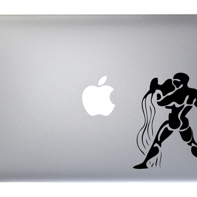 Aquarius zodiac symbol silhouette 11th sign water bearer - 5 inch black vinyl decal for macbook, laptop or other device