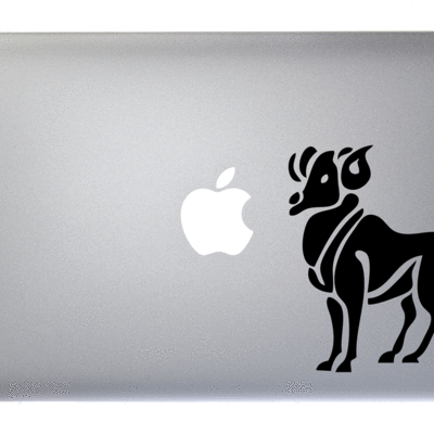 Aries zodiac symbol silhouette 1st sign ram - 5 inch black vinyl decal for macbook, laptop or other device