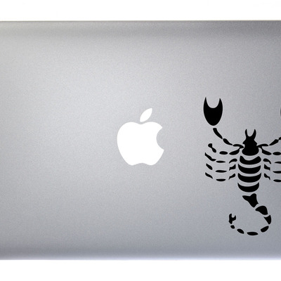 Scorpio zodiac symbol silhouette 8th sign scorpion - 5 inch black vinyl decal for macbook, laptop or other device