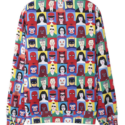 Pop art cartoon figured dyeing loose sweatshirt q92816 - Thumbnail 5