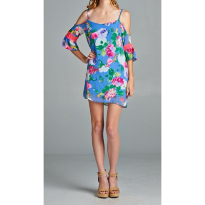 Floral Open Shoulder Dress