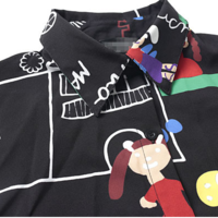 CARTOON SKETCHES PRINTED LONG SHIRT DRESS Q5698 4 - Thumbnail 4