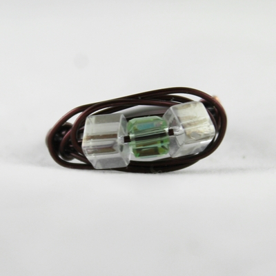 "peridot trio" wire wrapped ring 