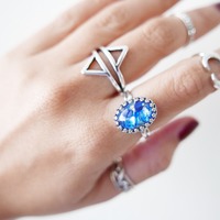 Sapphire Blue Opal Ring - Thumbnail 3