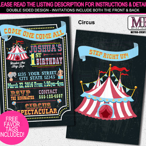 Birthday Carnival Invitations, Circus Invitations - Thumbnail 3