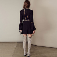 AMERICAN HIGH FASHION HOLLOW CROCHETED A LINE DRESS - Thumbnail 4