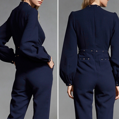 2016 fashion deep v lantern sleeve jumpsuit mm794 - Thumbnail 4