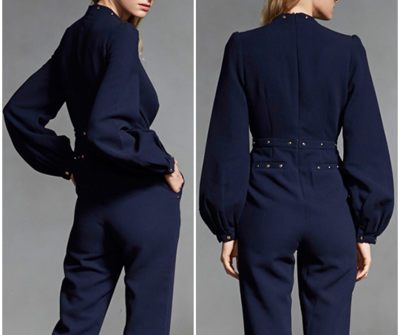 2016 FASHION DEEP V LANTERN SLEEVE JUMPSUIT MM794