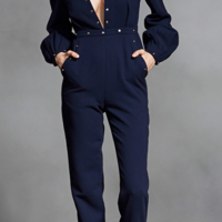 2016 FASHION DEEP V LANTERN SLEEVE JUMPSUIT MM794 - Thumbnail 1